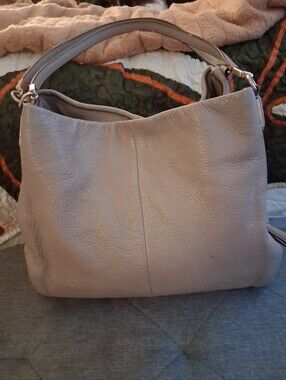 Coach Madison Phoebe Pebbled leather purse in Light Grey